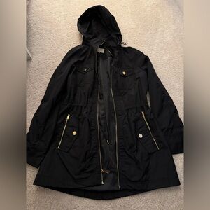 Michael Kors Black Hooded Anorak Utility Jacket